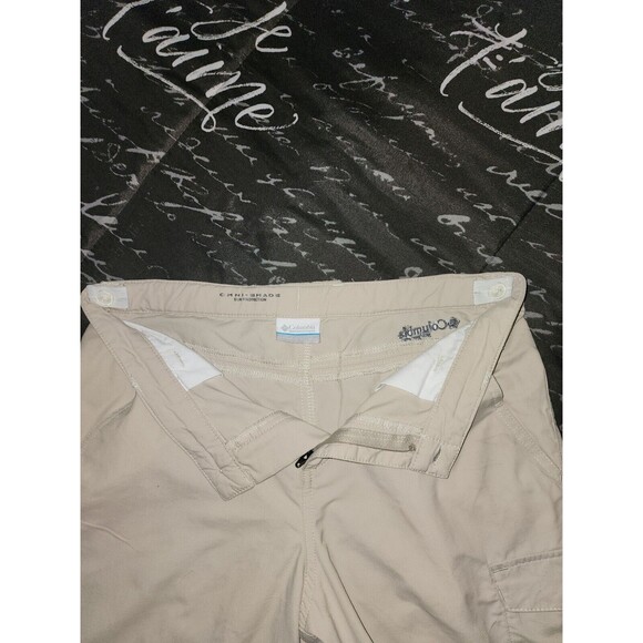 Columbia PFG Omni-Shade Cargo Zip Off Pants Shorts Size L Beige Women - Picture 8 of 12